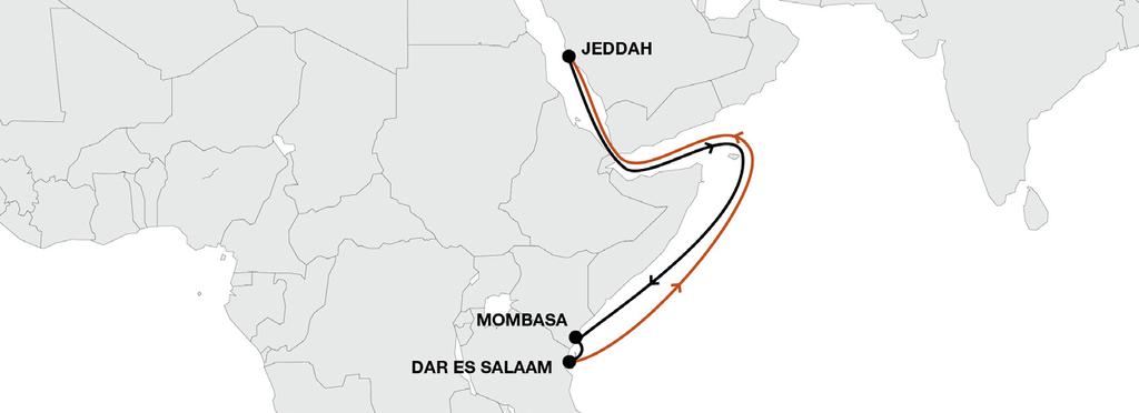 East Africa Middle East EAS East Africa Service Key Service Strengths New service as of April 2018 Weekly direct service between Middle East and East Africa Global connectivity to Hapag-Lloyd s