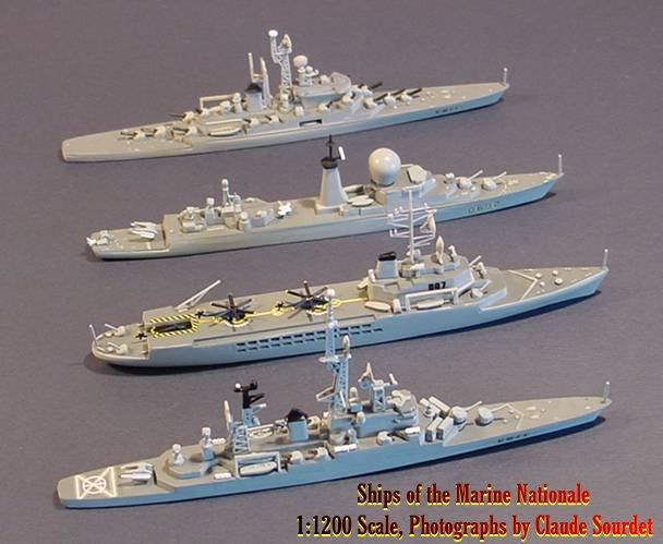 Heller et al To complete this brief 1/1200 plastic model survey, mention must also be made of the full hulled kits of modern French warships Jeanne d Arc, Colbert and Suffren (nearly 1/1200) from