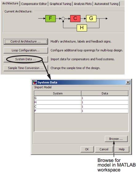 Specifying System Data In the Architecture tab, click System Data You can select values or