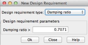 In the New Design Requirement dialog