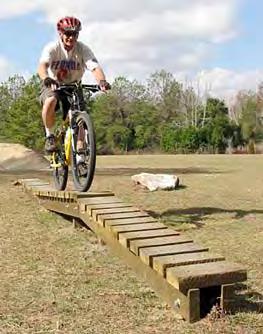 behind a bike skills park. These parks are typically collocated with pump tracks and incorporate structures for beginners through to advanced skill level riders.