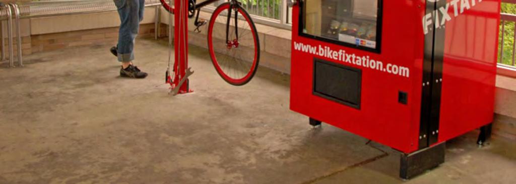 Urban bike repair stations may be more complex and include a vending machine feature to dispense common bike parts while backcountry stations may not be able to provide more than an assortment of