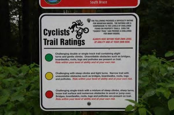 trail notifications have been placed on a form of kiosk structure that offers weather protection, but still remains visible to a number of trail user groups that could be attempting to view the