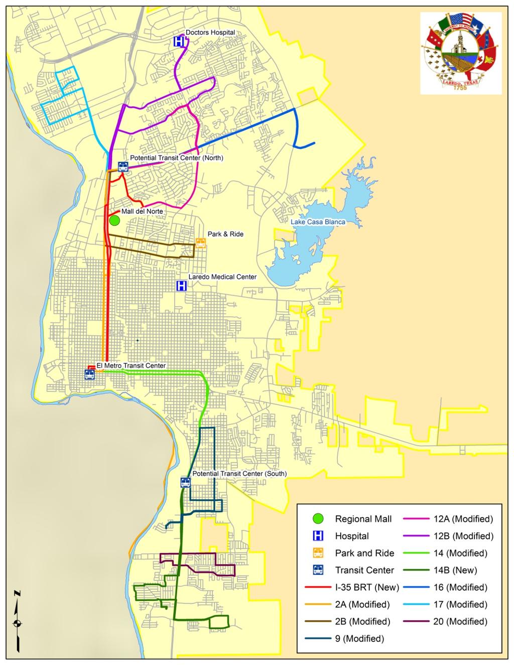 Figure 6: Scenario 1 Modified Bus Routes