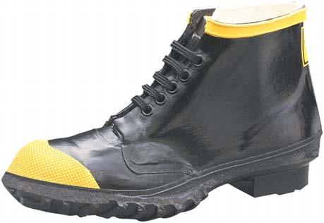 14 ANSI Z41 SPECIFIED PROTECTION Rubber Safety Shoes Only the best industrial grade materials and hand-layered construction will do for these top-of-the-line waterproof safety shoes.