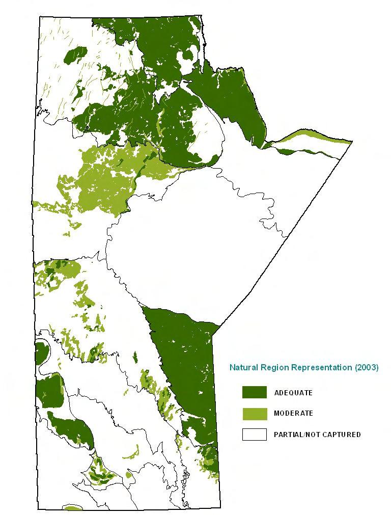 Appendix 3: Assessing Natural Region Representation: Enduring Features Analysis This map is based on permanent protected areas and park reserves which only have interim protection under the