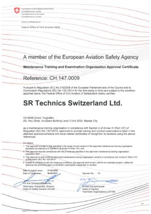 Approval Part-147 EASA Approval of our