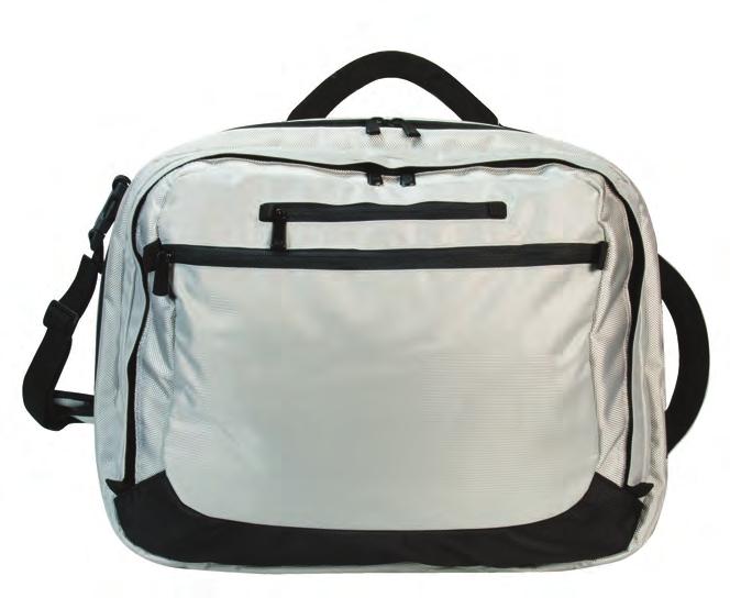 bag 1680D nylon with padded 15 laptop compartment, front pocket with organiser