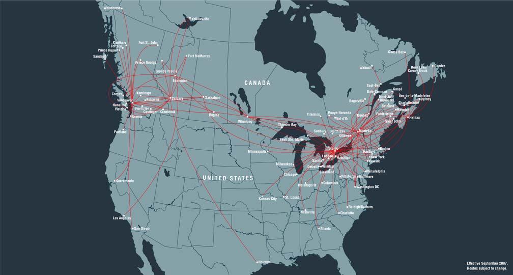 We Cover North America from St. John s to San Diego, Whitehorse to Houston 6 As you can see, the scope of our network allows us to shift capacity across regions as demand dictates.