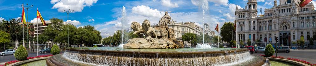 ~ 112 * 98 * VALID FOR TRAVEL: 1-31 Aug 18+ 3 Nights from 519 * per person, MADRID SIGHTSEEING Cibeles Fountain MADRID HIGHLIGHTS MORNING TOUR Discover the culturally diverse character of Madrid on
