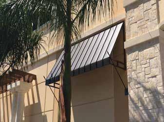 These type of awnings are often used when a fabric awning is just not an option.