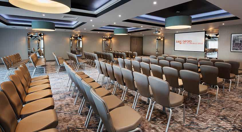 UNIVERSITY AND ORIEL SUITES Our largest ground floor conference rooms have been transformed with stylish new interiors. Each room is multi-functional, accommodating up to 300 cabaret style.