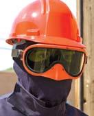 The attached adjustable band allows for a very comfortable and secure fit. The goggles can be easily moved out of the way, onto a hard hat or around the neck, when not needed.