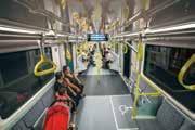 TRAIN FEATURES Three double doors per carriage for faster loading and unloading Level access between platform and train Two multi-purpose areas per train for prams, luggage and bicycles Wheelchair