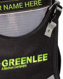bag with a personalized embroidered name plate (Initial bag purchase comes with