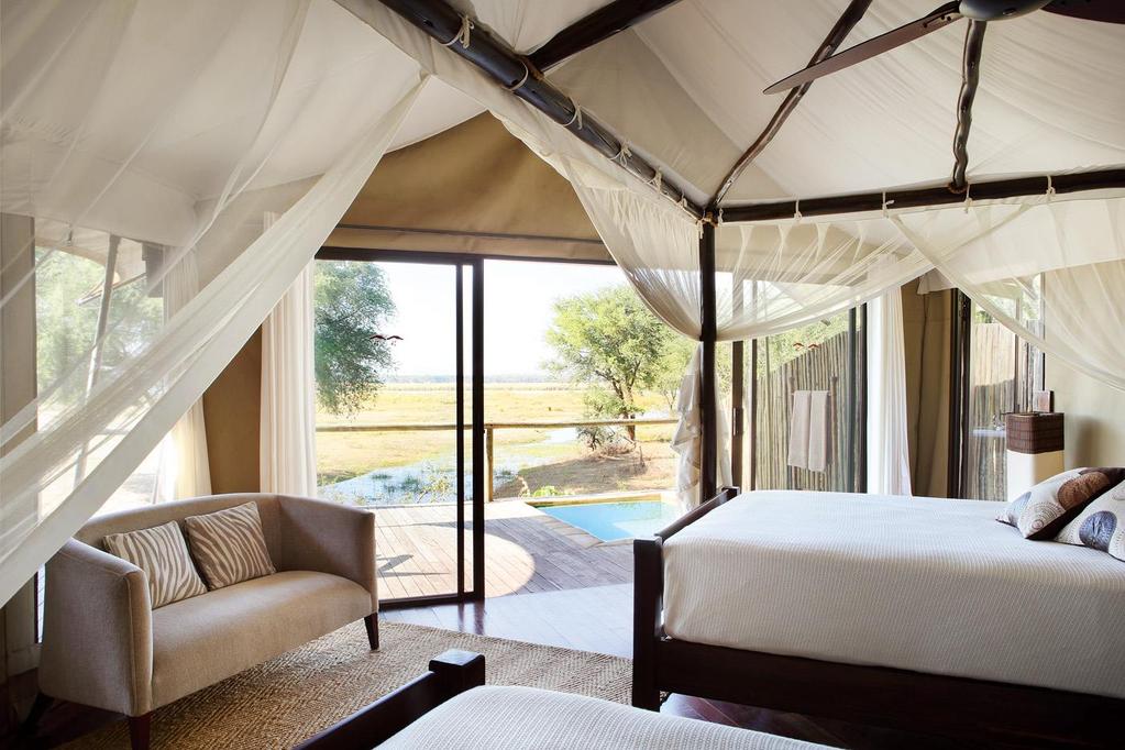Anabezi Luxury Tented Camp - Fact Sheet Introduction Anabezi is a 24 bed camp located on the banks of the Zambezi River at the Lower end of the Lower Zambezi National Park (LZNP) in Zambia.