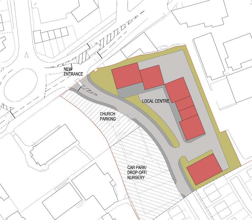 The consent granted allows for up to 600 new dwellings, an ancillary local centre (uses A1-A5 up to 2,000 sq m gross), demolition of on site