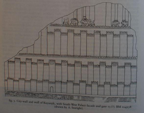The City-Wall of Nineveh When Nineveh became the capital, the planners created a great surrounding wall. The citywall was constructed during ca. 702-690 BCE and has a total length of ca. 12 km.