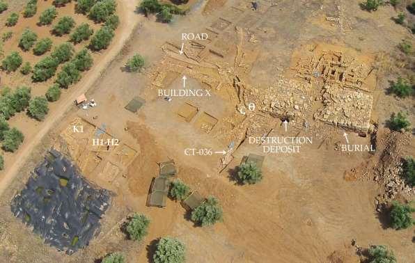Figure 2: Aerial photograph of the site from the north, showing the main features excavated in