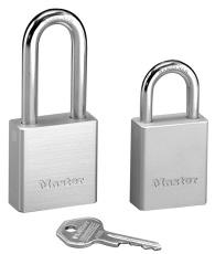 ALUMINUM PADLOCKS Solid aluminum body is lightweight, durable and resists corrosion Ball bearing locking for maximum pry resistance Hardened steel shackle for added protection from cutting and sawing