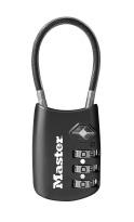 4688D TSA-Accepted Padlocks - Set Your Own Combination with Flexible 4688D 1-1/8in (29mm) Set Your Own Combination Lock with flexible cable; Blue/Red/Silver/Black (Metric) 9.