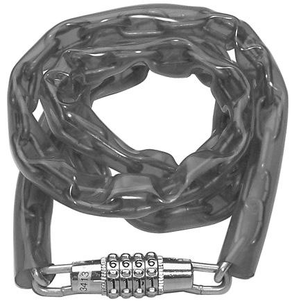 CHAINS AND CHAIN LOCKS 1-1/8in (29mm) laminated steel body for superior strength Steel shackle for strong cut resistance 4-pin cylinder helps prevent picking Welded links for superior pry resistance