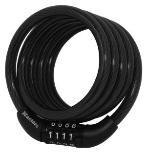 8m 12mm Ideal for bicycles, ladders, generators, toolboxes and gates Combination locking mechanisms for keyless convenience Flexible steel cables for strong cut resistance Protective coating helps