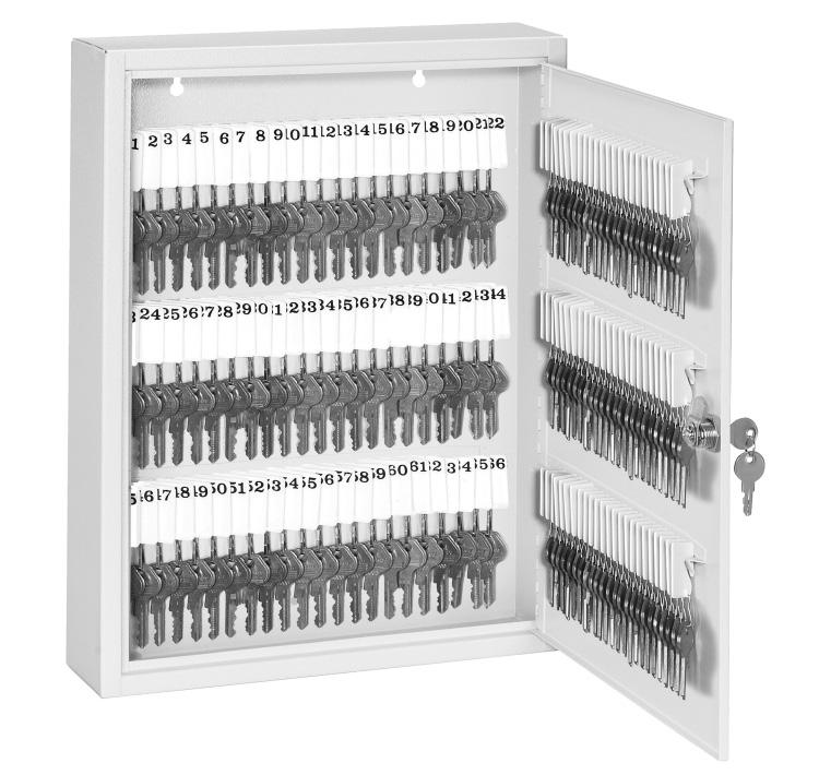 7101D Organize key storage at home or the office Durable construction withstands abuse Variety of sizes for multiple keys Wafer cylinder lock SAFESPACE Locking Key Cabinets 7131D Durable Key Cabinet