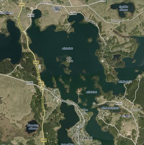 8.3. Galvės ežeras (identifikavimo kodas 12030201) Bendra informacija, morfometrija Galvės ežeras tyvuliuoja Trakų rajone, į šiaurę nuo Trakų centro, Trakų istoriniame nacionaliniame parke.