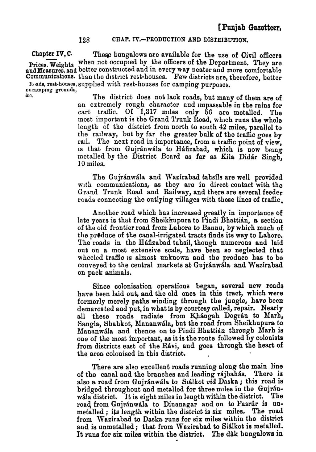 128 CHAP. JV.-PRODUCTION AND DISTRIBUTION. [Punjab Gazetteer, Chapter IV, C.