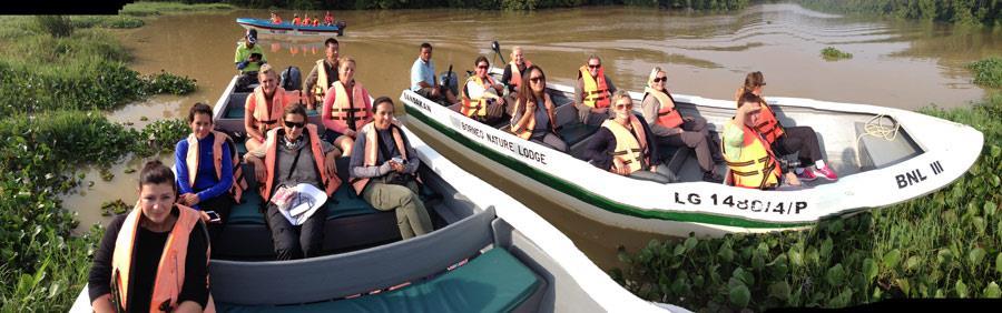 Late afternoon cruise up to the Kinabatangan river to search for wildlife, including the proboscis monkeys.