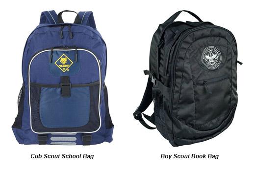 selection of backpacks and