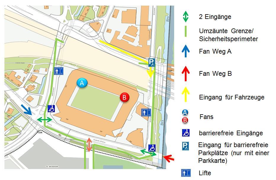 Stadium information Accessible (disabled-friendly) entrances There are two accessible stadium entrances and CAFE would recommend that disabled supporters arrive early, to allow extra time to reach
