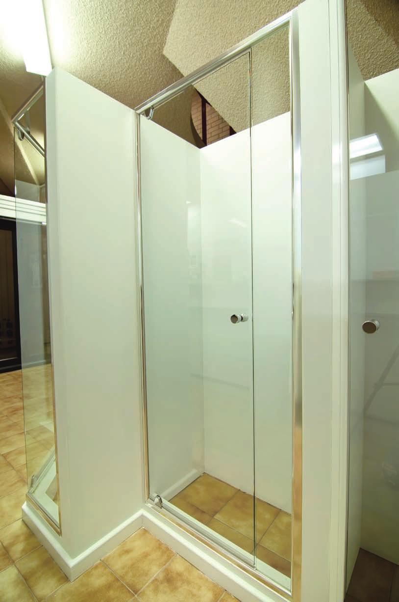 This allows a clear, unobstructed view into and out of your shower creating the feeling of space.