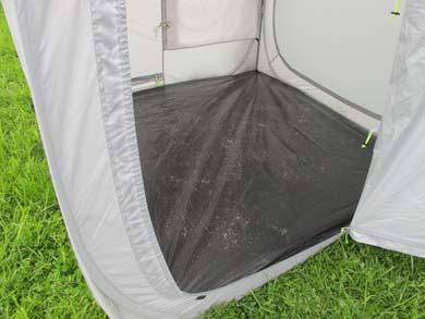 using the ties provided The tunnel, at the rear of the awning, can be connected to