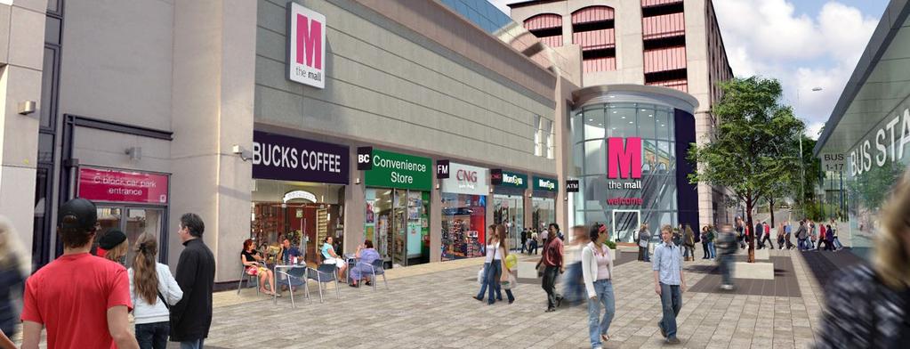 n to bullet points New external mall facing the redeveloped bus station PureGym & Ainsworth Street 3.