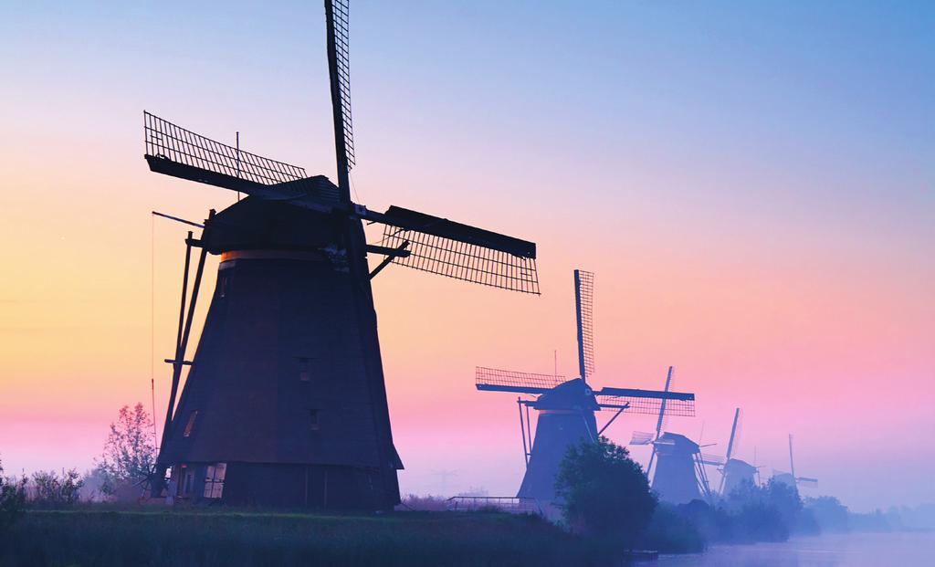 Kinderdijk s windmills date to medieval times. UNESCO World Heritage site, whose 19 original windmills date to medieval times and still operate today.
