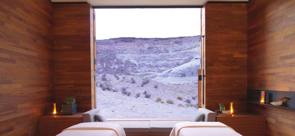 Aman Spa The 2,322m 2 (25,000ft 2 ) Aman Spa at Amangiri is a destination in its own right, providing a serene setting for relaxation and rejuvenation.