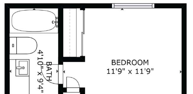 Floorplans Unit 1-1 Bedroom Interior Dimensions Size-