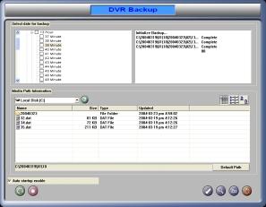 . Ručni Backup 7 8 9 Program Vam omogućava da vršite ručni Backup na željeni medij. Ako u algoritmu snimanja podesite automatski Backup on će se automatski izvršavati po algoritmu.