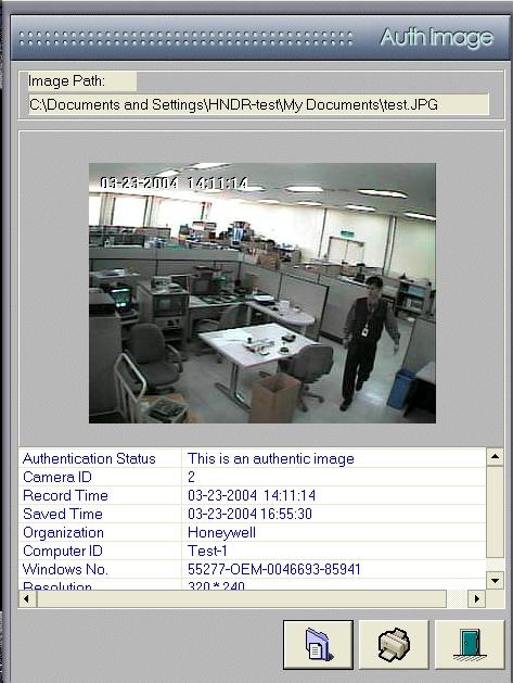 . Provera orginalnosti Program proverava dali je aktuelni kadar slike orginalni snimak iz DVR programa ili je već obrađivan pomoću drugih softvera manipulisano sa njim.