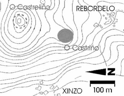 55 Figura 23: Situación do castro de Vilar de Mato. Castro de Xinzo Figura 21: Vista do conxunto castrexo de Sobrada.