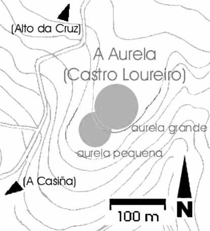 Pasado e Futuro de Castrolandín (Cuntis): unha proposta de recuperación e revalorización 56 Castroloureiro Poucos metros arriba da Casiña, parroquia de Arcos de Furcos, á dereita da pequena estrada