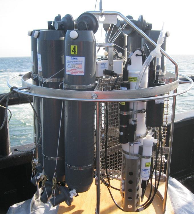 CTD OPERATIONS (Peralta-Ferriz, Daniels, Stockwell, Leech, Woodgate) As in previous years, the moorings were supported by annual CTD sections, with water samples for various projects as described