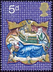 Psalter itself probably dates to c1310. The stamps, designed by Sally Stiff show three Nativity scenes.