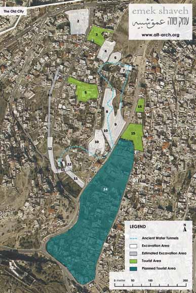 Map 5 Excavation areas in Silwan 1. Silwan 2. The Givati Parking lot 3. The City of David visitors center 4. Area G 5. The Aderet Compound 6. Kenyon s excavation 7.