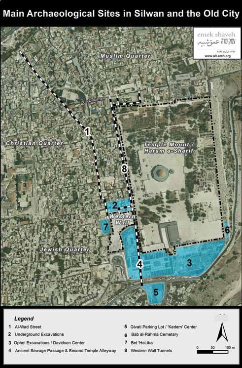 Map 1 Main excavation sites in Silwan and