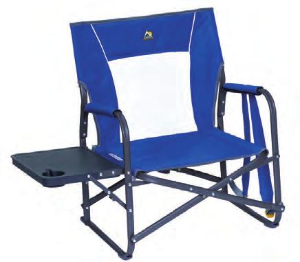The chair folds quickly and easily with our patent-pending EAZY-FOLD Technology.