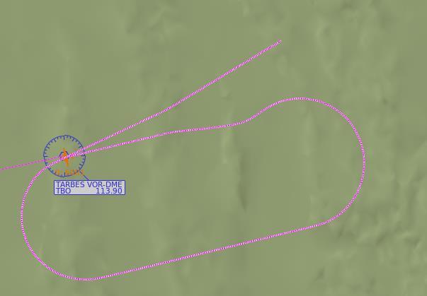 11. Route flied Here is the route result after this holding pattern: 1. Arrival route outside the holding pattern but inside the direct entry sector 2.
