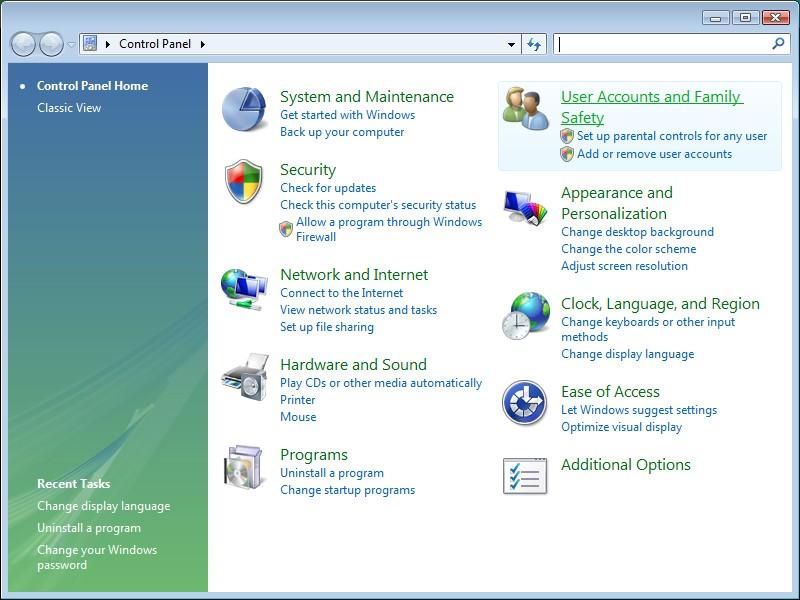 Setting UAC of Windows Vista 1.